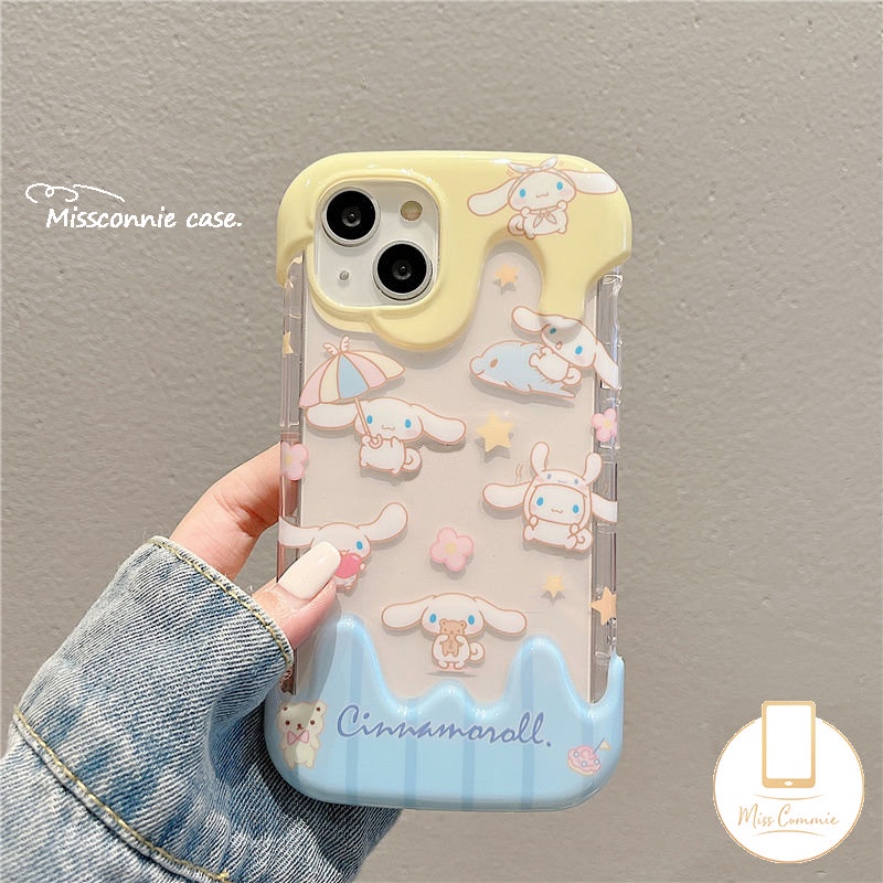 IPHONE Musim Panas Kartun Indah Laurel Dog Case Kompatibel Untuk Iphone11Xr 7Plus 11 13 12 14 Pro Max7 8 Plus X XS Max Permen 3D Es Krim Lembut Tpu Cover