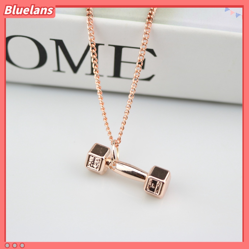 [BLS] Fitness Dumbbell Necklace Pria Kalung Kepribadian Wanita Barbel Aksesoris