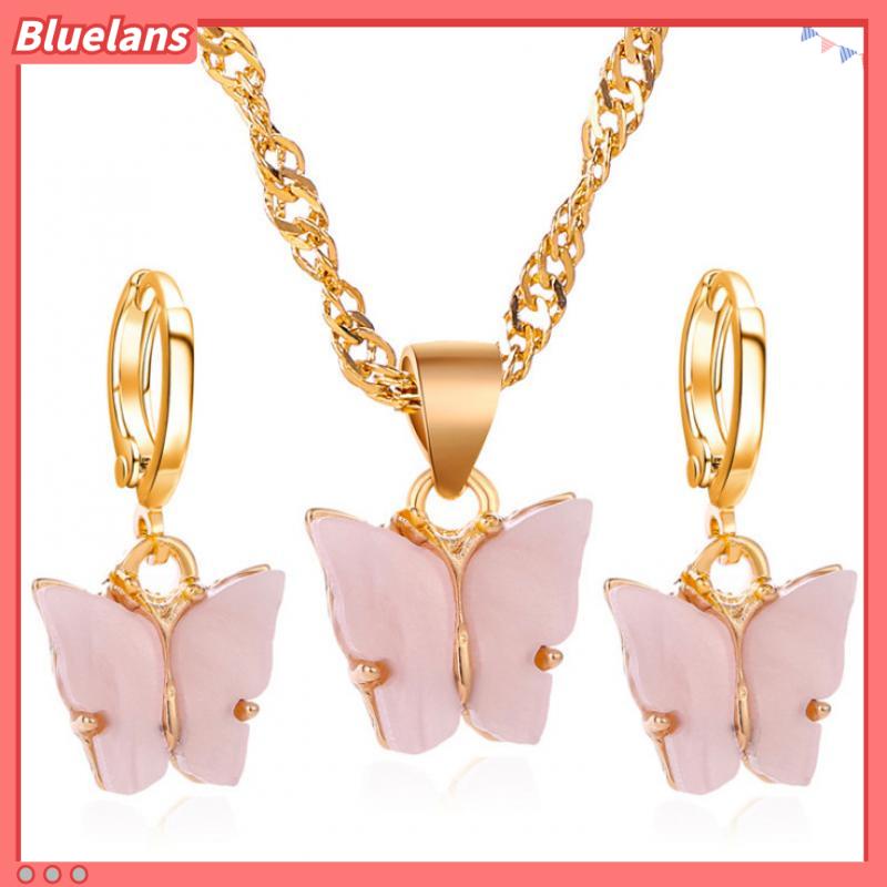 [BLS] Kupu-kupu set Kalung Anting Hewan Serangga Kecil Segar Dan Manis