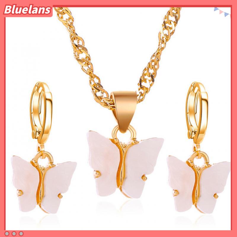 [BLS] Kupu-kupu set Kalung Anting Hewan Serangga Kecil Segar Dan Manis