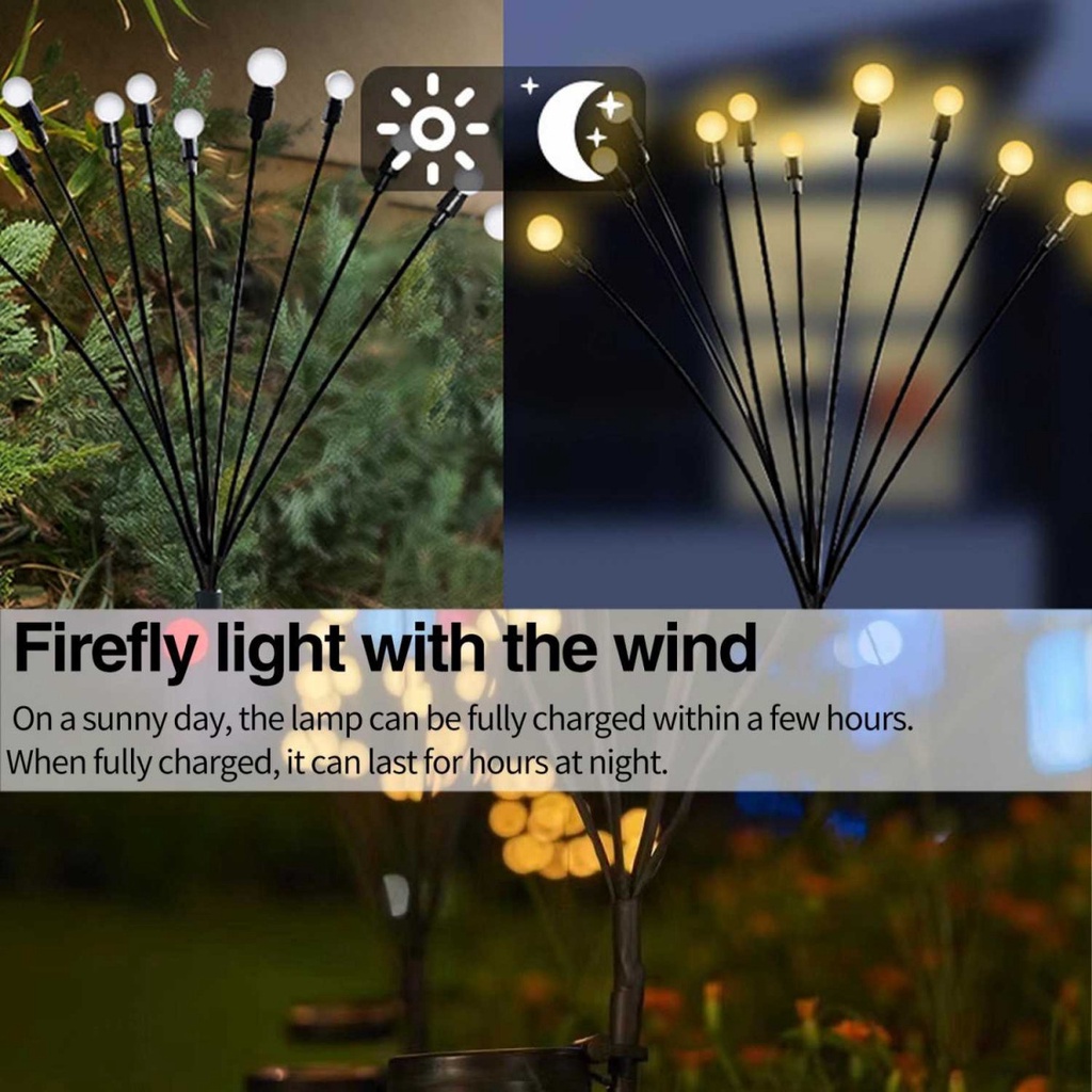 Lampu Solar LED Fireworks Decoration Waterproof 10 Heads - H10