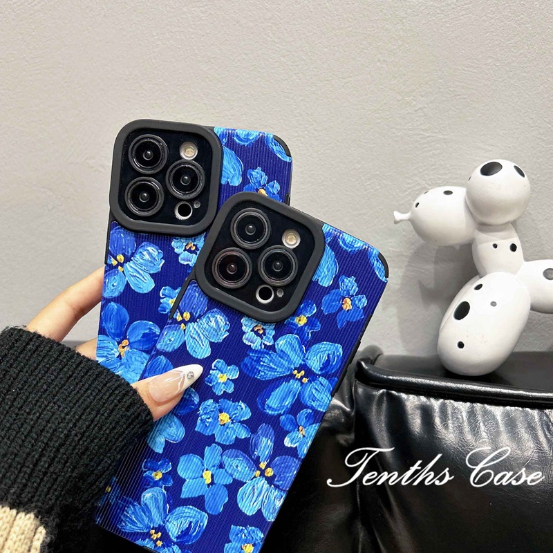 Kompatibel Untuk Iphone14 13 12 11 Pro Max X XR Xs Max7 8 Plus Se2020 Lukisan Cat Minyak Bunga Casing Ponsel Soft Back Cover