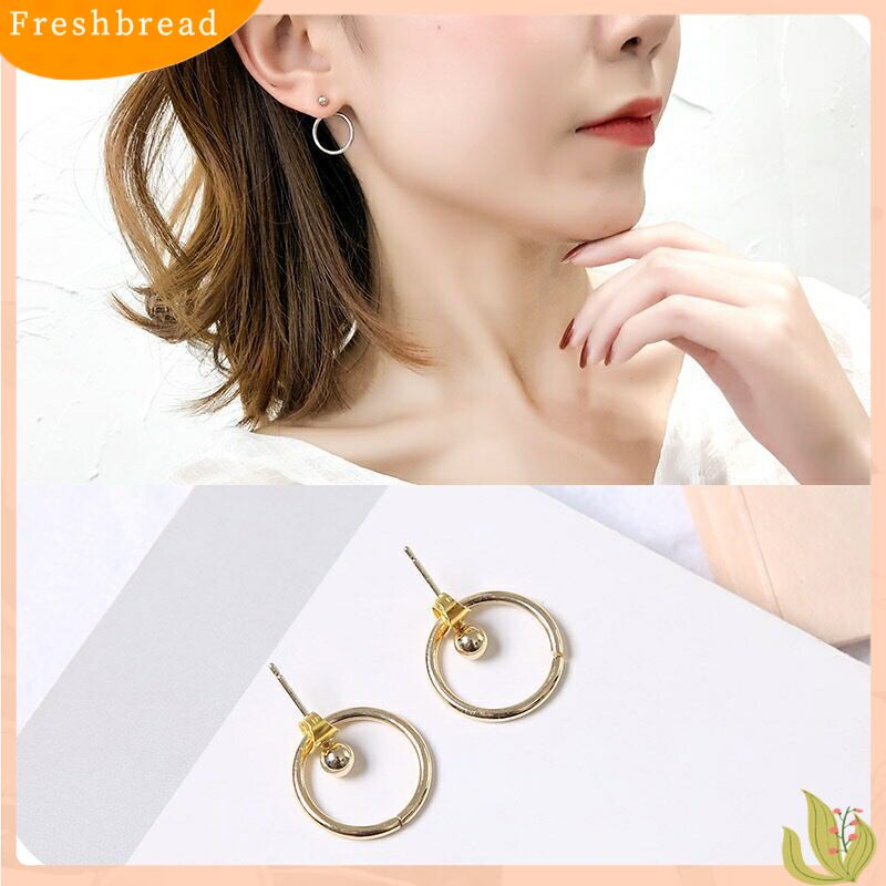 [FRA] Anting Bulat Geometris Sederhana, Anting Pejantan Serbaguna, Anting unisex Berongga Bulat