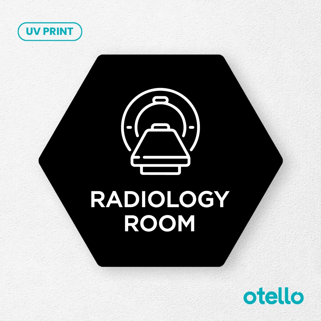 Radiology Room Signage Board Akrilik Tempel Dinding Papan Acrylic Sign Board Signage Tempel Dinding Tulisan Label Tanda Petunjuk Rambu Aklirik UV Print