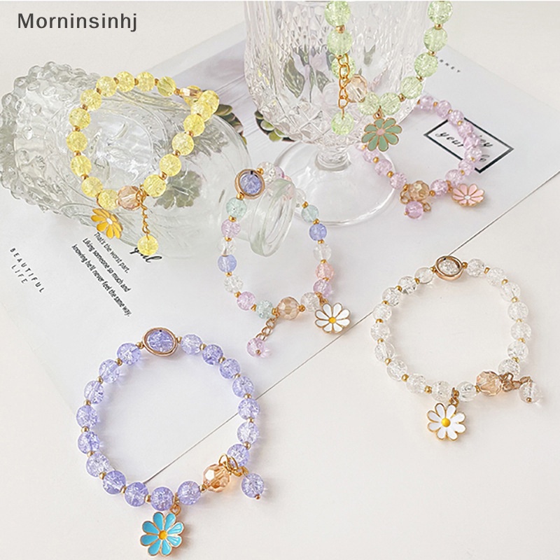 Mornin Fashion Manik-Manik Kristal Warna-Warni Bunga Daisy Gelang Wanita Perhiasan Accessries id