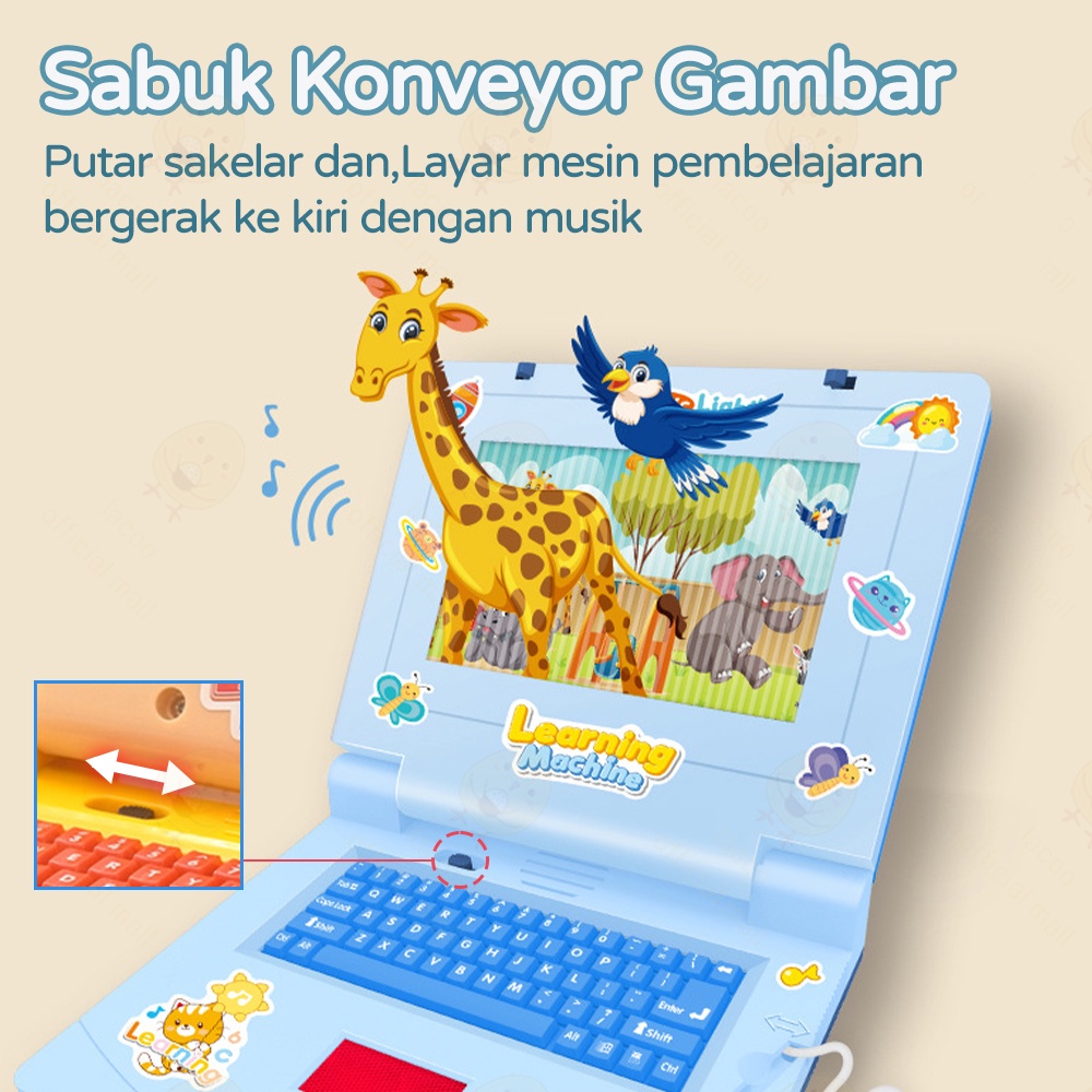 Lacoo Mainan musik laptop  elektrik Baby imitation laptop learning machine Music computer