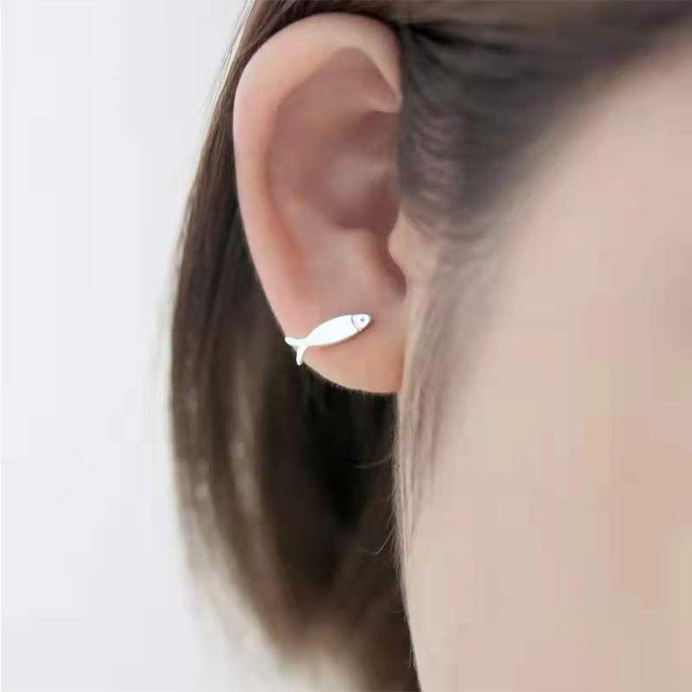 Mxbeauty Anting Tusuk Kartun Kepribadian Manis Desain Fashion Warna Solid Gaya Korea Anting Hewan 3D Sederhana Untuk Pesta