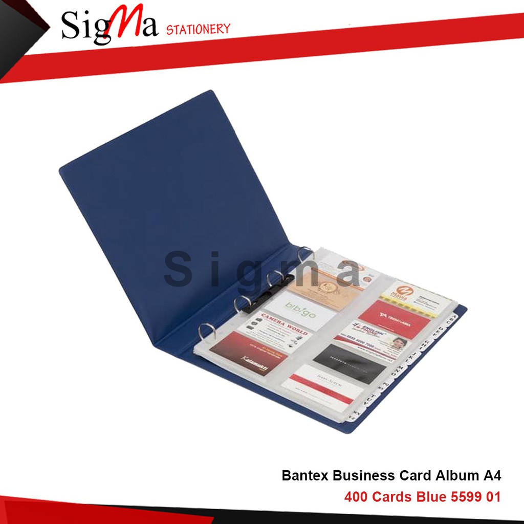 

Bantex Business Card Album 400 Cards A4 Blue 5599 01