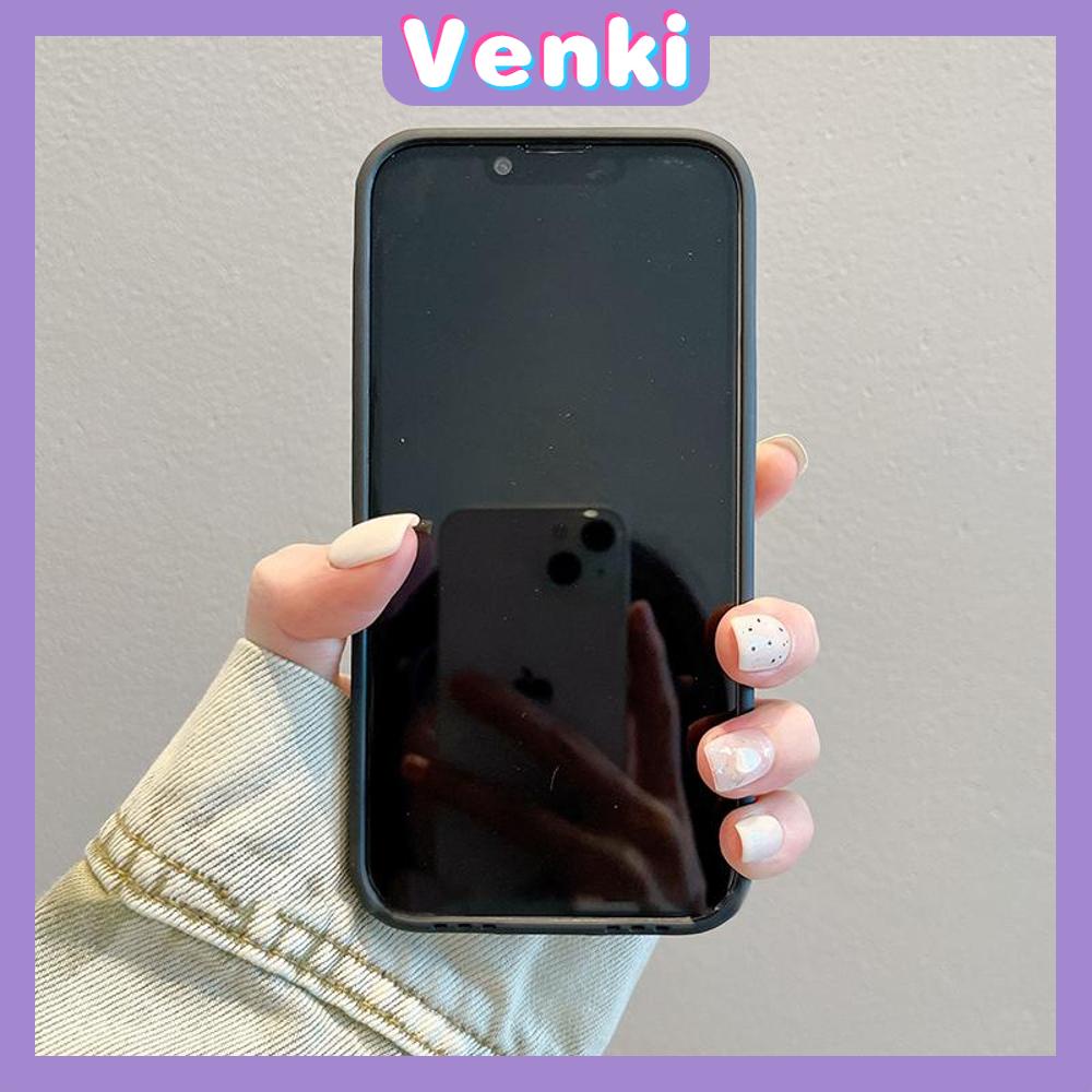 VENKI - Untuk iPhone 11 Case Leather Pupil Suede Case Soft Shockproof Phone Case Camera Protection Gray Simple Smile Kompatibel dengan iPhone 14 13 Pro max 12 Pro max xr xs 7Plus 8Plus