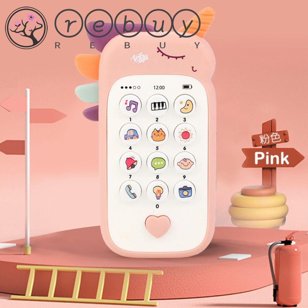 REBUY Rebuy Baby Phone Mainan Bayi Anak Dengan Simulasi Teether Musik Suara Mainan Music Ponsel Belajar Awal Belajar|Mainan Tidur Bayi