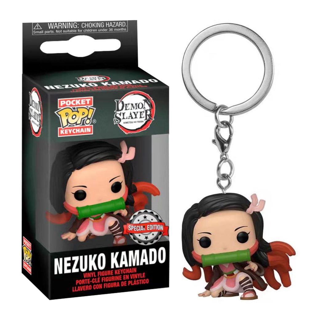 Funko POP Anime Demon Slayer Gantungan Kunci Action Figure NEZUKO TANJIRO ZENITSU AGATSUMA Koleksi Boneka Original Box