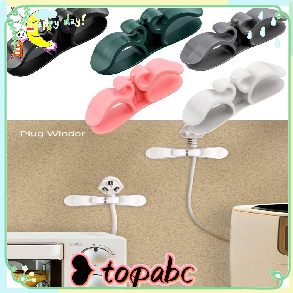 TOP Plug Holder Desktop Organizer Penjepit Perapih Kabel Data Organizer Cable Management Cable Winder Cord Organizer Perangkat Lilitan