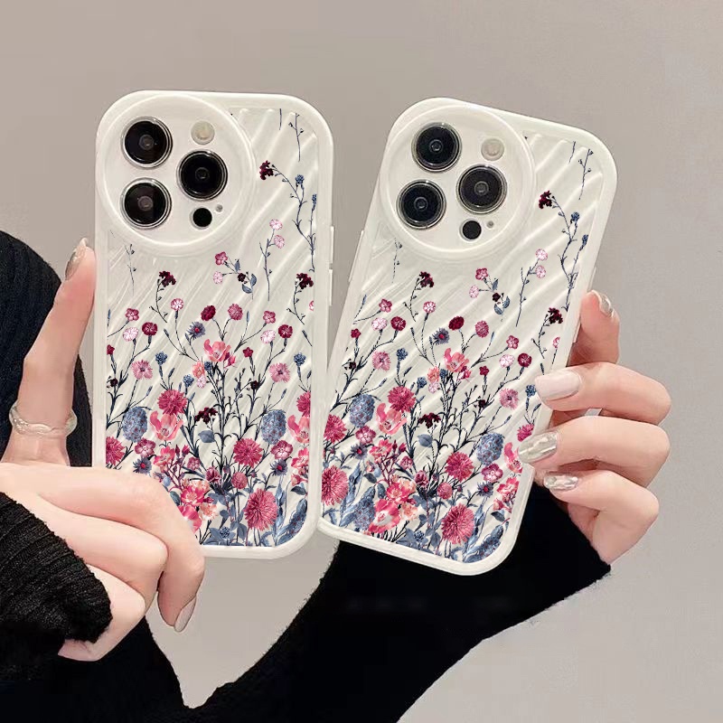 IPHONE Casing Ponsel Riak Air Perdu Berbunga Kompatibel Untuk Iphone11 13 12 14 Pro Max14 Plus XR X XS MAX 7Plus 8Plus 7 8 SE 2020 2022 Sarung Tahan Guncangan
