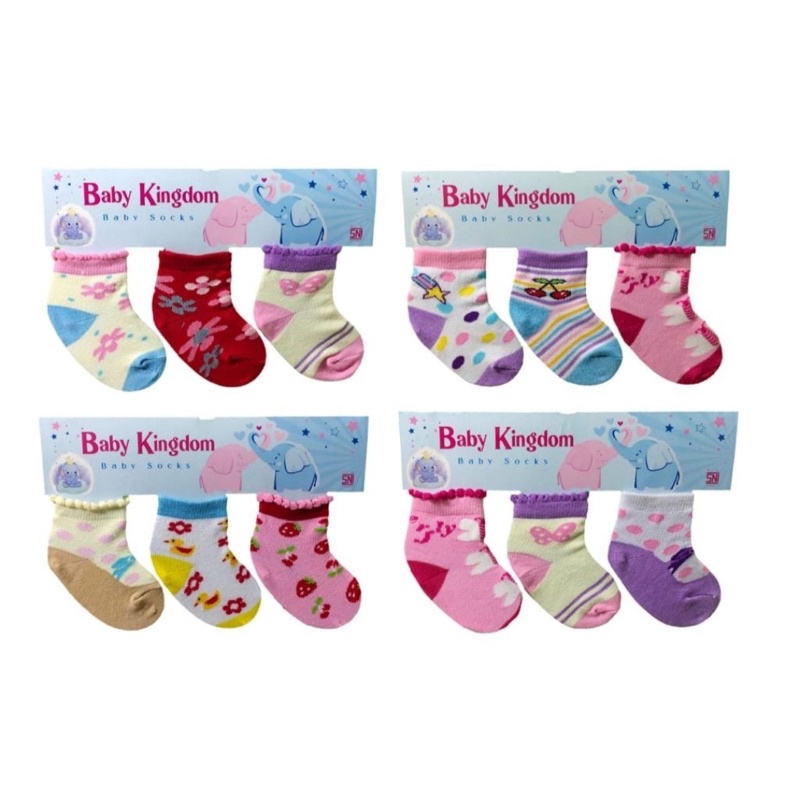Baby Kingdom Socks Kaos Kaki Bayi Motif Lucu 0 - 12 Bulan 1 Packs isi 3 Pasang