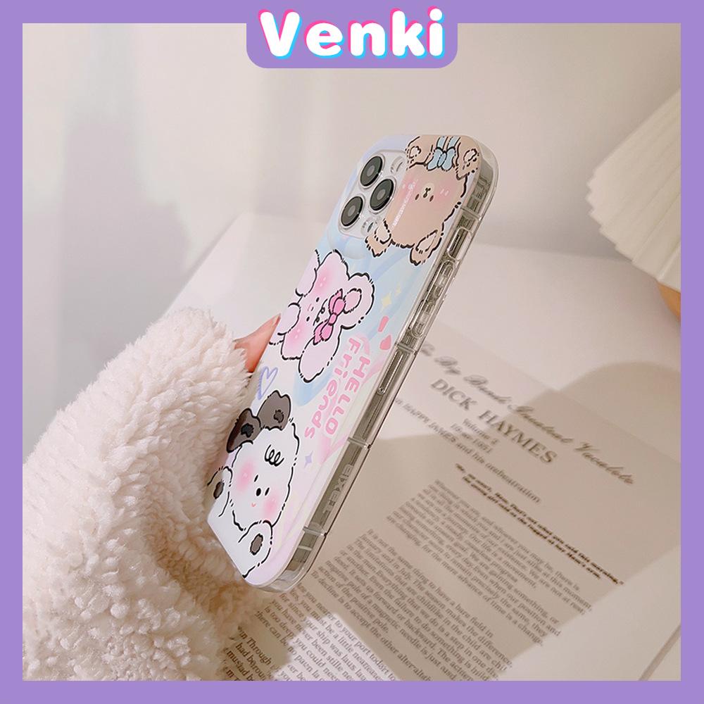 VENKI - Untuk iPhone 11 Case Bening Phone Case TPU Soft Shell Kantong Udara Tahan Guncangan Perlindungan Kamera Hewan Kartun Lucu Kompatibel dengan iPhone 14 13 Pro Max iPhone 12 Pro Max XR XS 7 8