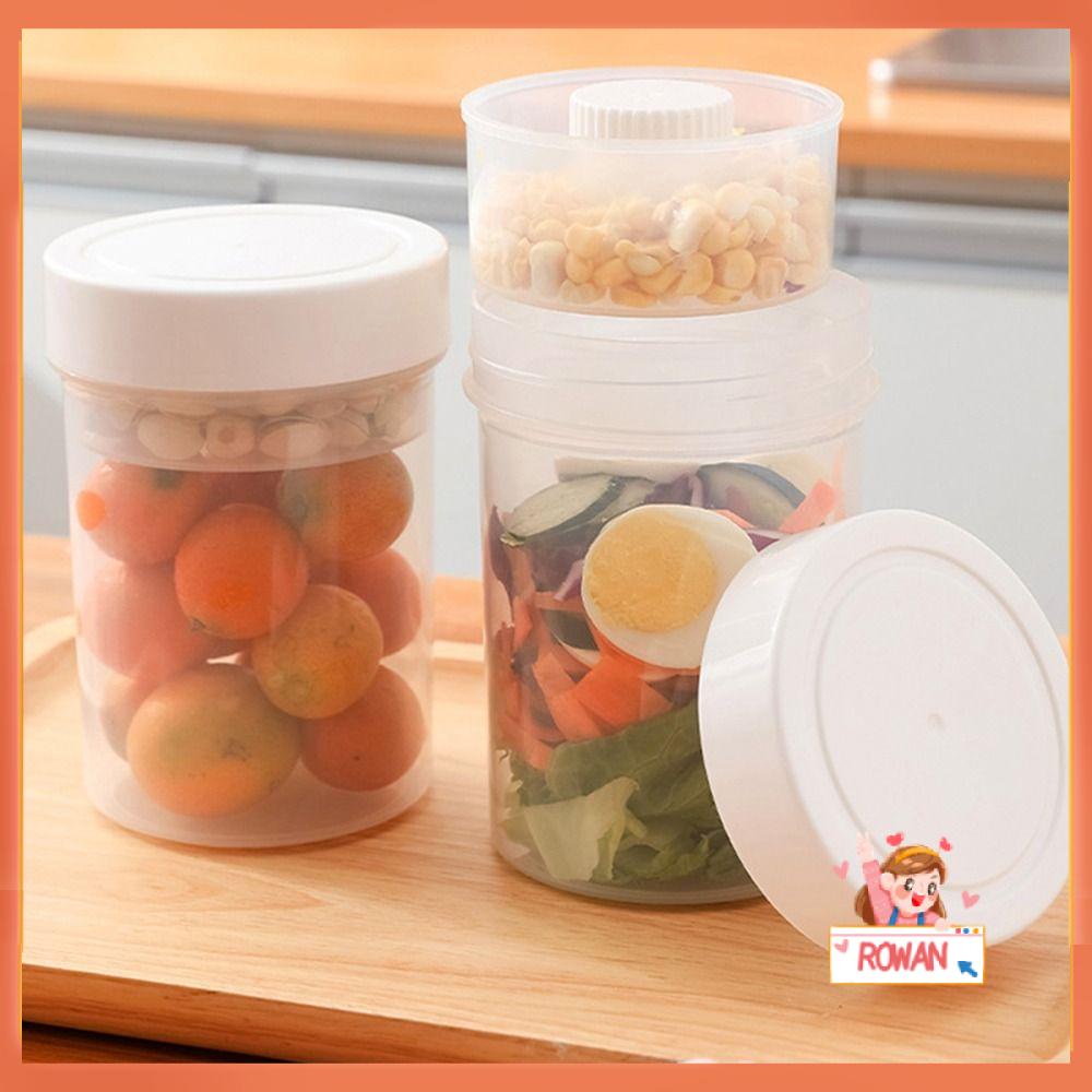 R-FLOWER Fresh-keeping Box Travel Toples Penyimpanan Dua Lapis Serbaguna