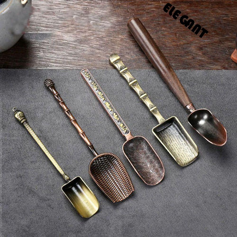 【 ELEGANT 】 Sendok Teh Mini Tembaga Sendok Teh Chinese Kongfu Tea Ceremony Chooser Holder Tea Tools Aksesoris
