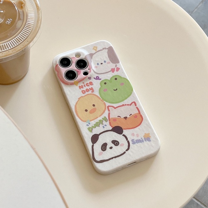 Lovely Cartoon Panda Soft TPU Case iP iPhone 6 6S 7 8 14 + Plus SE 2020 2022 X XR XS Max 11 12 13 Pro Max FTD Casing Apple