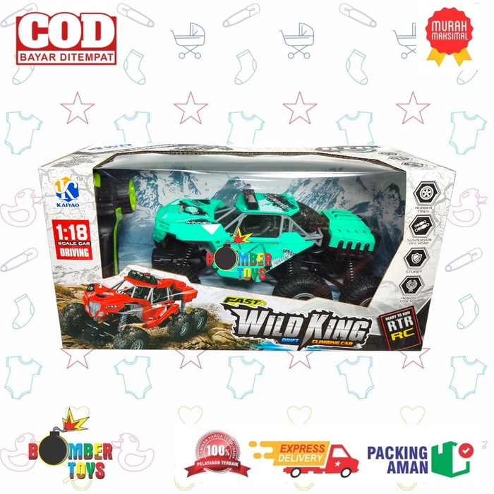 MAINAN ANAK MOBIL REMOT 6 RODA RC WILD KING RTR 4WD 1:18 BATU CRAWL