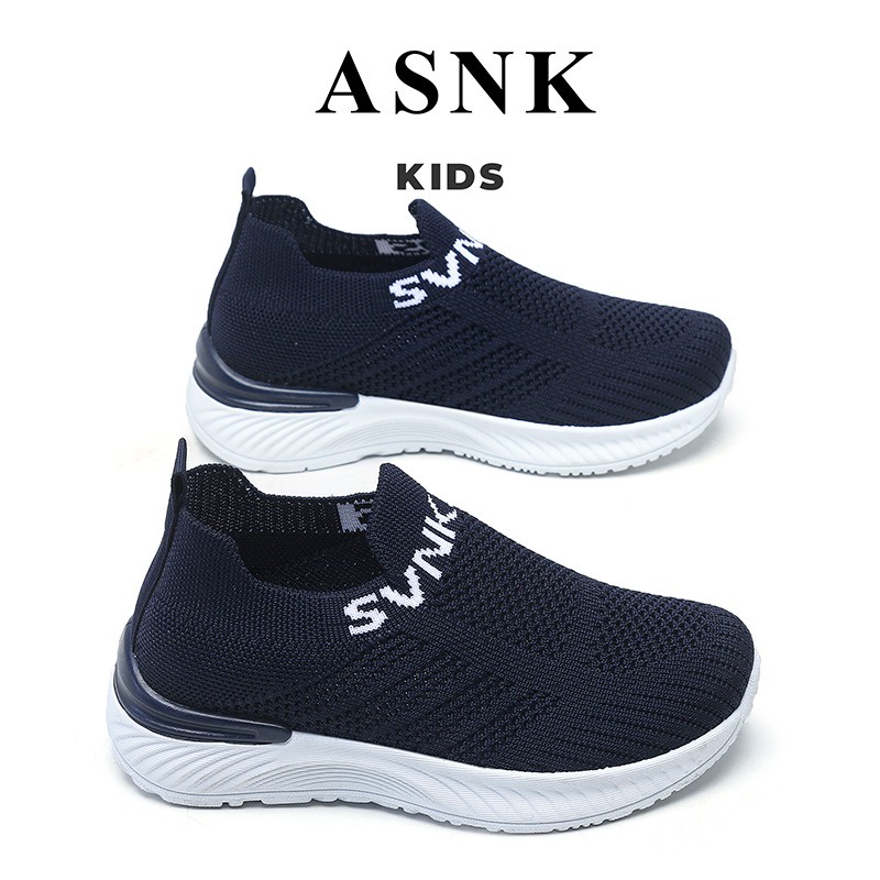 [GROSIR][COD] SEVEN_DAY SEPATU SLIP ON RAJUT ANAK-ANAK UNTUK USIA 3-9 TAHUN / BOY &amp; GIRL WM2331 NAVY