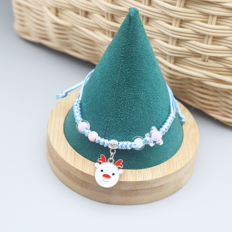 Gadis Dikepang Tali Gelang Hadiah Natal Santa Claus Liontin Wanita Gelang Aksesoris Fashion.