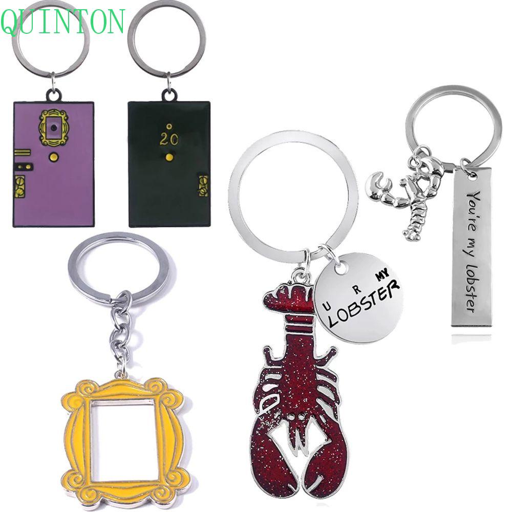 QUINTON Gantungan Kunci Teman Hadiah Natal Wanita Pria Liontin Logam Central Perk Car Keyring Friends keys holder