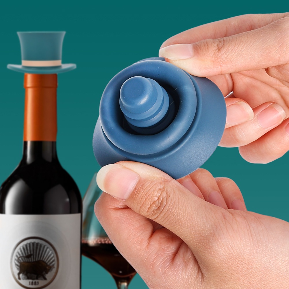 [Grosir] Reusable Wine Beverage Bottles Sealers/Creative Wine Preserver Kitchen Tools/Rumah Tangga Champagne Stopper Magic Hat Decorative/Silikon Magic Cap Bottle Stopper/