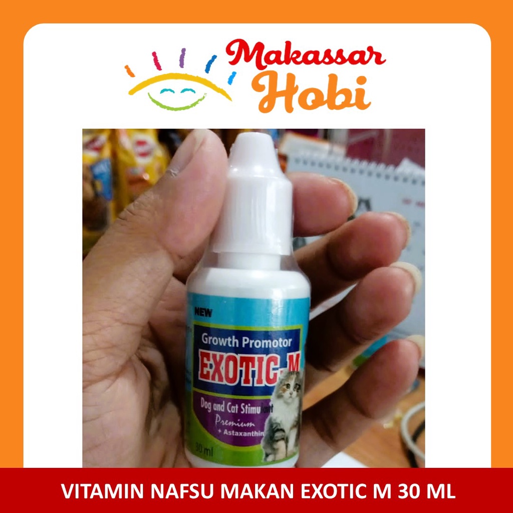 Exotic-M 30ml Vitamin Pertumbuhan Penambah Nafsu Makan Kucing Anjing