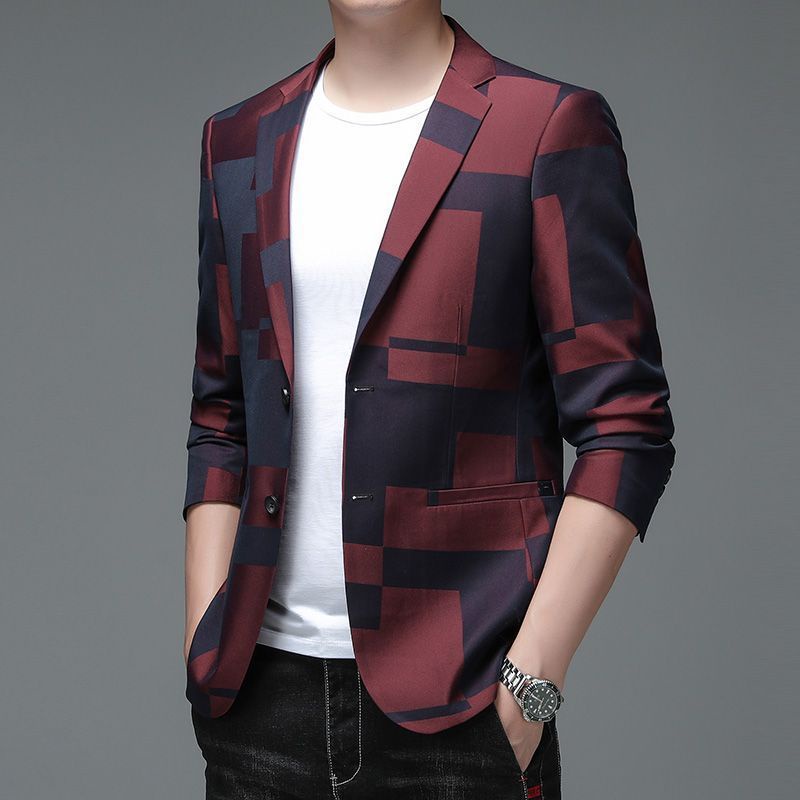 Men's suit, Korean version, casual, loose, single piece, middle-aged men's Blazer, men's