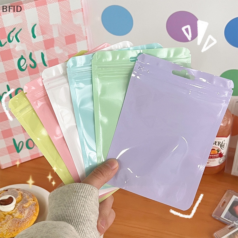 [BFID] 10pcs Ziplock Bag Warna Macaron Kantong Plastik Warna Menebal Penyimpanan Disegel Kantong Makeup Brush Packaging Storage Bag [ID]