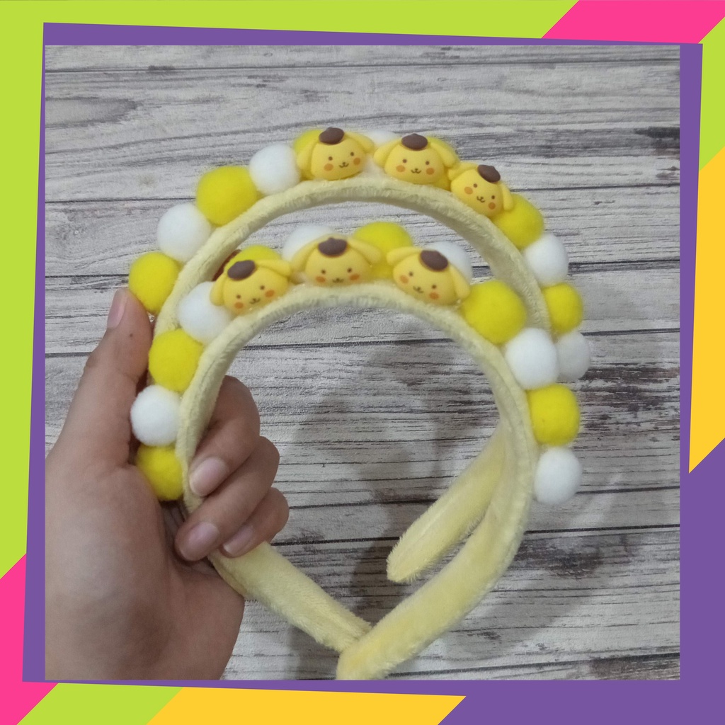 5073 / Bando pompom lucu karakter sanrio / bandana pompom cantik model korea