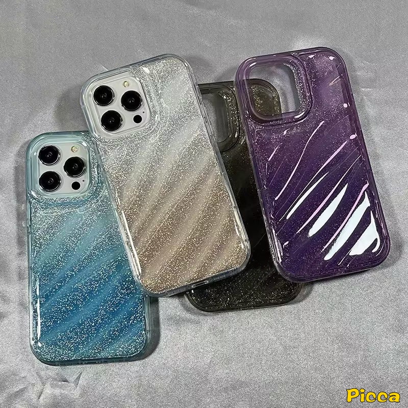 Fantasy Starry Sky Casing Pola Kerut Stereo 3D Kompatibel Untuk IPhone 7Plus XR 7 8 6S 6 Plus 11 13 12 14 Pro MAX X XS MAX SE 2020warna Gradasi Kartu Laser Mewah Soft Cover