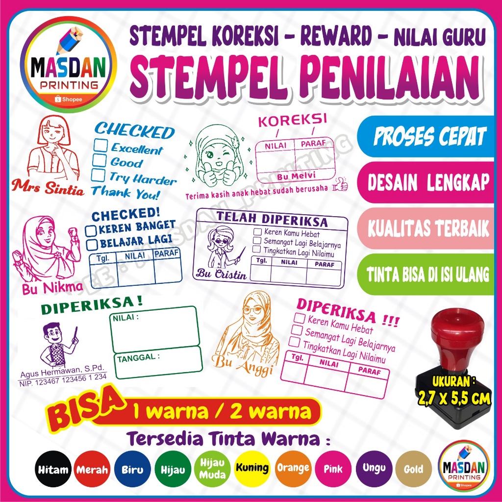 

Termurah STEMPEL PENILAIAN / STEMPEL REWARD / STEMPEL NILAI GURU