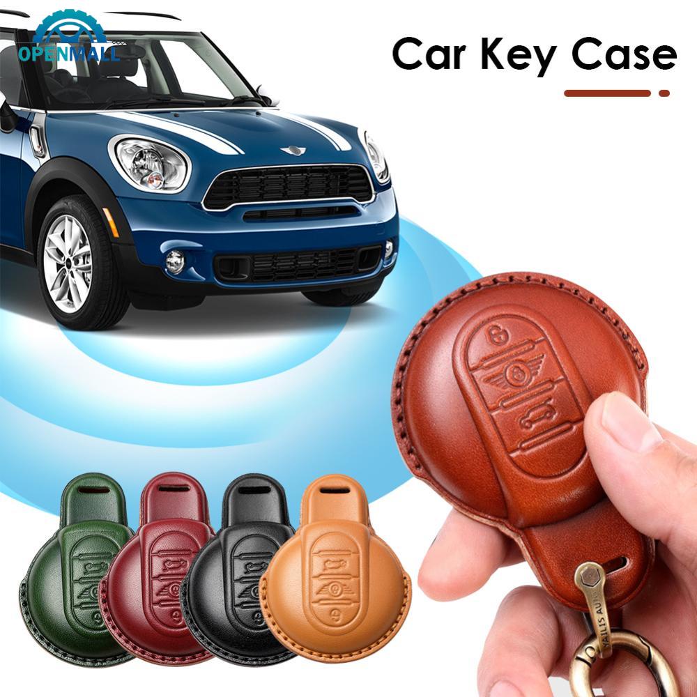 Openmall Cover Case Kunci Mobil Bahan Kulit Sapi Impor Untuk BMW MINI COOPER S ONE JCW F54 F55 F56 F57 F60 CLUBMAN COUNTRYMAN Remote Fob Holder Shell J4P8