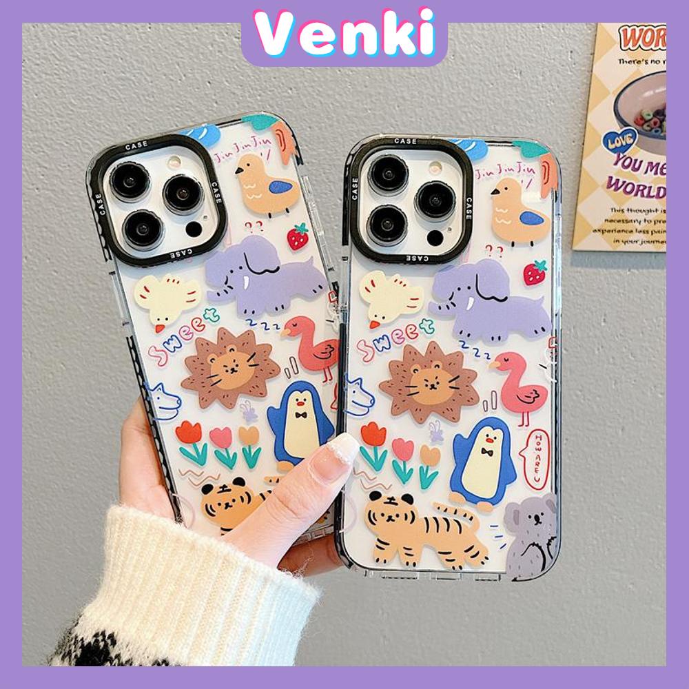 Venki - Case iPhone 11 iPhone Case Soft Case Clear Case Tebal Tahan Guncangan Bingkai Kamera Hewan Lucu Singa Kompatibel dengan iPhone 14 Pro Max 13 Pro Max 12 Pro Max 11 Pro Max XR XS 7Plus