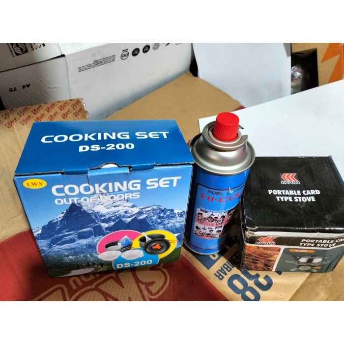 Paket camping lengkap outdoor Kompor Camping Kovar kotak +Gas+DS-200