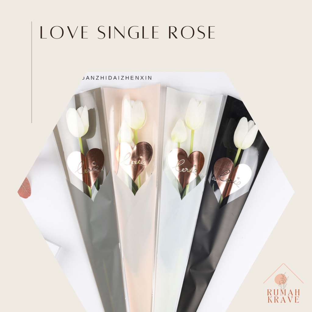 RUMAH KRAVE - Love Single Rose Plastik Bunga Mawar Satuan Bronze