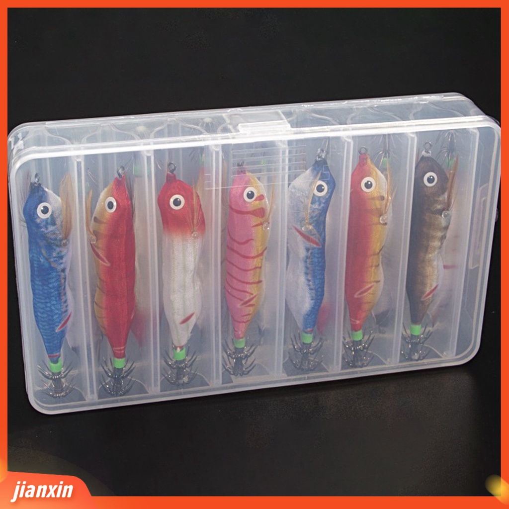 (In Stock) 14Pcs Umpan Umpan Ikan Penembus Kuat Tajam Hidup LED Bercahaya Simulasi Bentuk Ikan Tenggelam Bantu Kait Untuk Pecinta Memancing