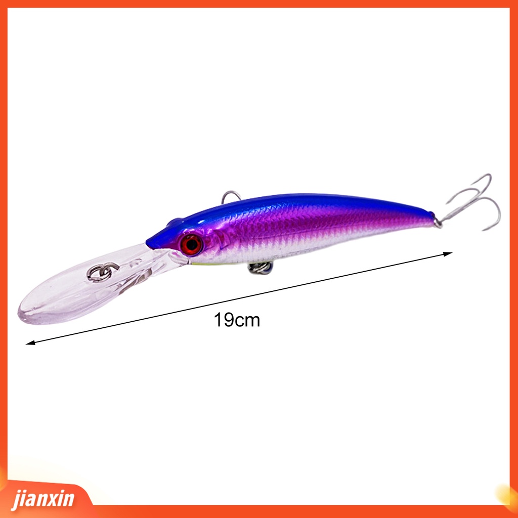 (In Stock) 19cm /48g Pemancingan Umpan Kulit Hidup Universal 3D Fisheyes Tajam Kait Tahan Aus Menangkap Ikan Simulasi Kapal Troli Memancing Lidah Panjang Ikan Kecil Umpan Perlengkapan Memancing