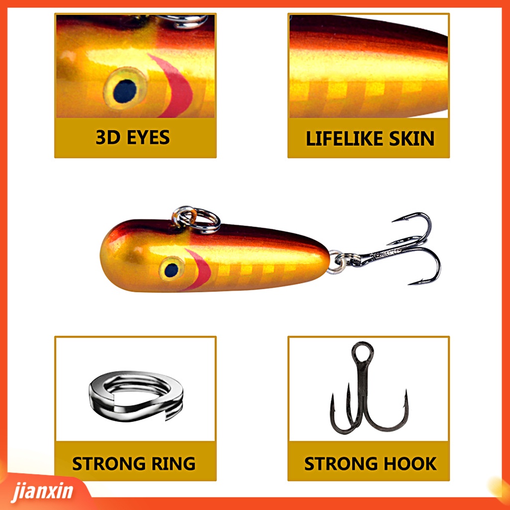 (In Stock) 2.5g /3cm Umpan Umpan Ikan Penembus Kuat Tajam Hidup Mudah Di Cor Memancing Mengambang Wobblers Pike Umpan Untuk Pecinta Memancing