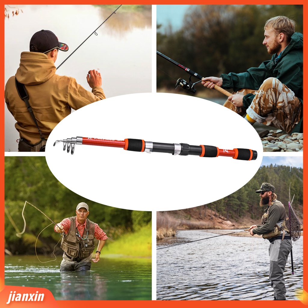 (In Stock) Joran Pancing Teleskopik Dengan Pegangan Ergonomis Portable Carp Spinning Rod Retractable Fishing Pole Peralatan Pancing