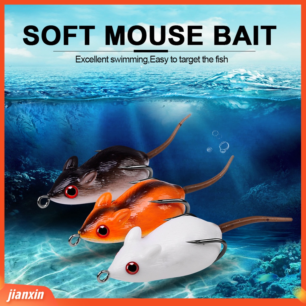 (In Stock) 5cm 9g Silikon Umpan Tikus Fleksibel Tajam Kait Umpan Tikus Dengan Kait Ganda Aksesori Memancing
