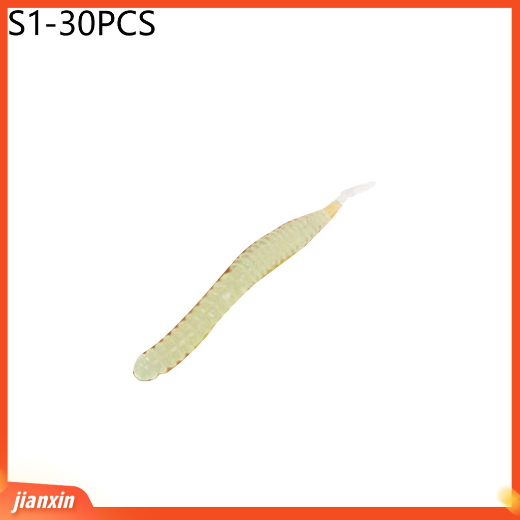 (In Stock) 30Pcs Umpan Lembut PVC Buatan Desain Benang Anti Gores Umpan Pancing Untuk Memancing