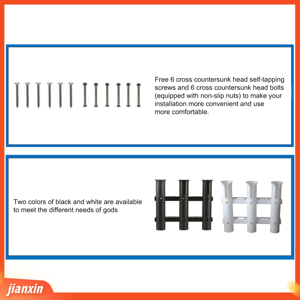 (In Stock) Holder Joran Pancing 3tabung Yang Dipasang Di Dinding Tough Rack Braket Tiang Pancing Untuk Perahu