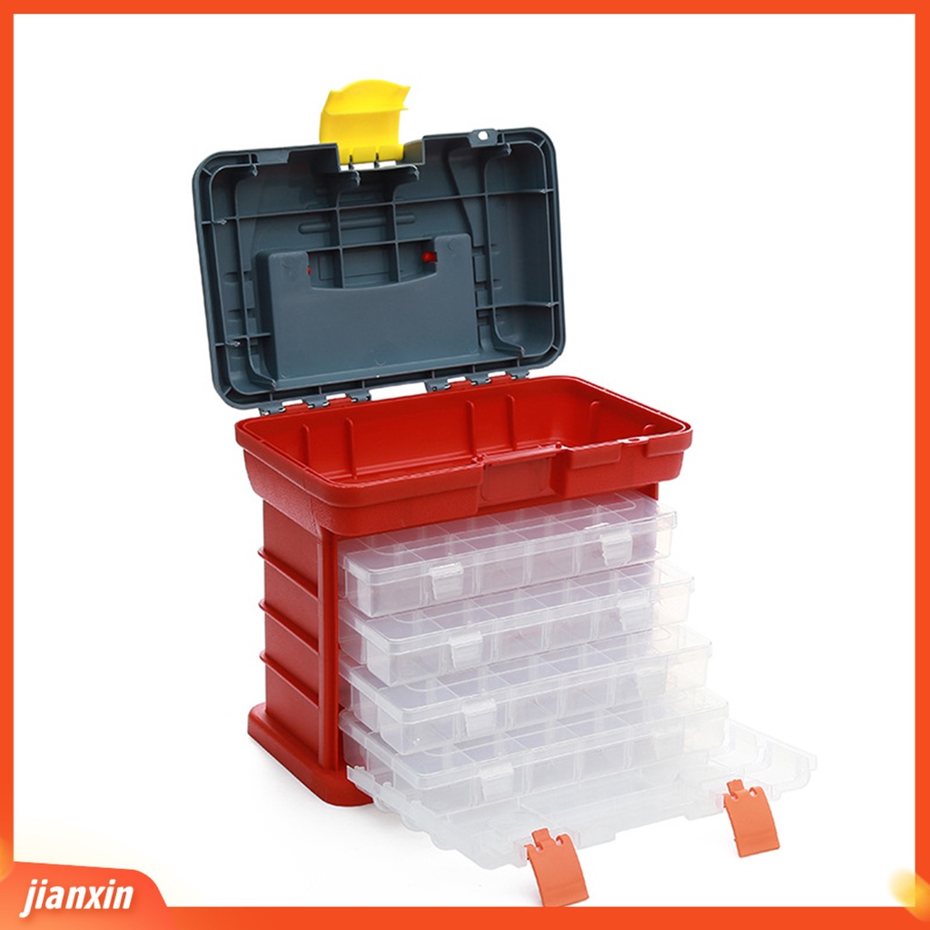 (In Stock) Tool Box Kotak 4-Layer Hemat Ruang Kokoh Multi Guna Detachable Tackle Untuk Memancing