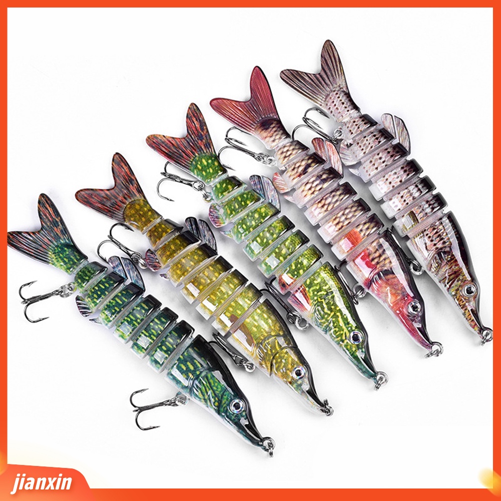 (In Stock) 12.5cm 21g Multi Jointed Fishing Artificial Lifelike Lure Wobbler Fish Swim Umpan