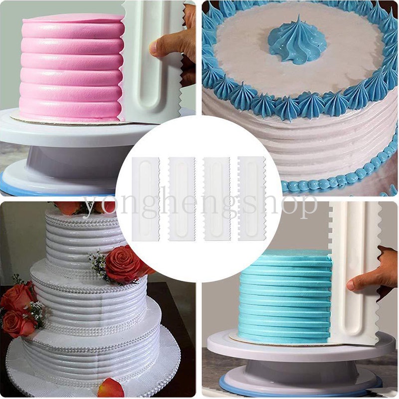 Krim Scraper Sisir Gigi Tidak Teratur Tepi Krim Spatula Fondant Kue Baking Scraper Icing Lebih Halus Dapur DIY Pastry Kue Dekorasi Alat