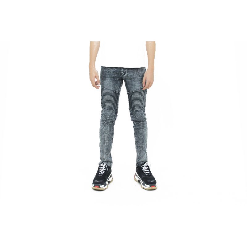 Weird Jeans - Biker Asphalt Grey - Celana Jeans Pria Skinny Slimfit Strech Polos