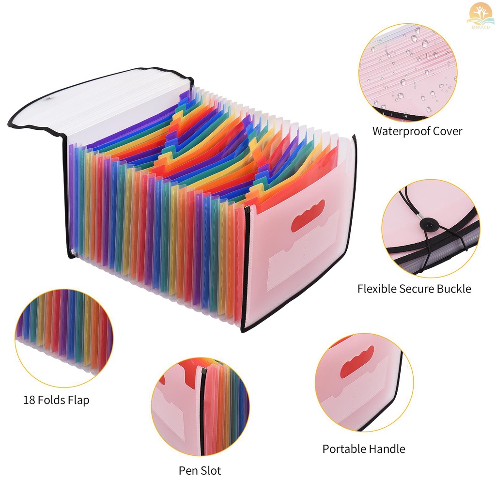 In Stock Accordian File Folder Organizer 24saku Memperluas Tas File Dengan Penutup Ukuran Surat A4 Document Organizer Warna Pelangi Untuk Rumah Kantor Sekolah