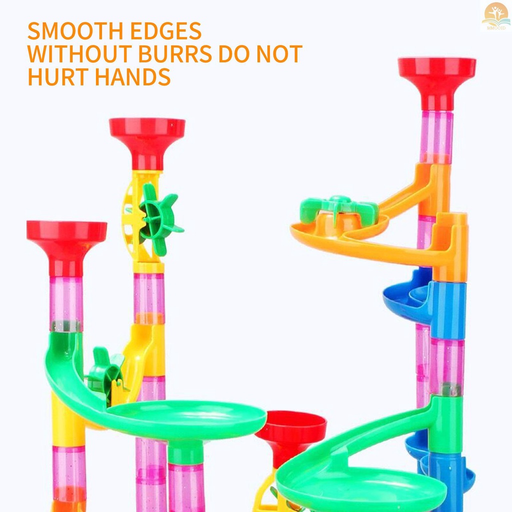 In Stock Konstruksi Marble Run Race Track DIY Bangunan Kereta Api 105buah Set Anak 3D Maze Ball Roll Mainan Anak Hadiah Natal